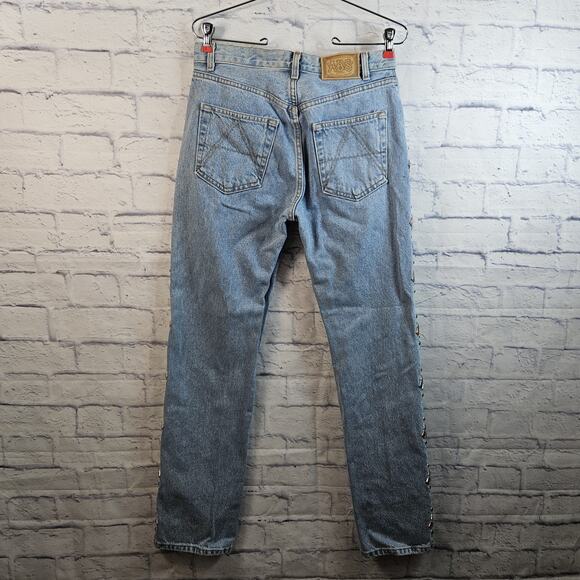 ABS by Allen Stewart Womens Size 10 Blue Jeans with Side Embellishments - Picture 4 of 8